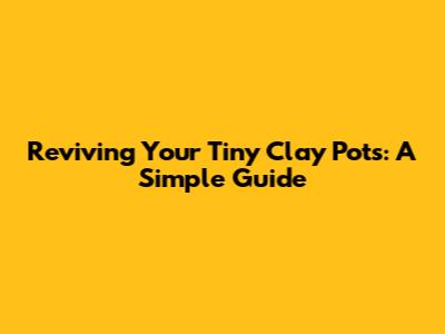 Reviving Your Tiny Clay Pots: A Simple Guide