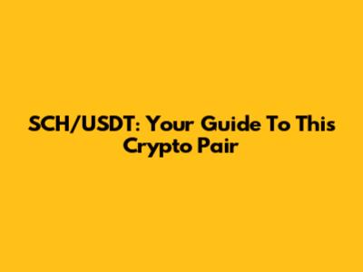 SCH/USDT: Your Guide To This Crypto Pair