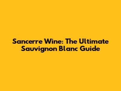 Sancerre Wine: The Ultimate Sauvignon Blanc Guide