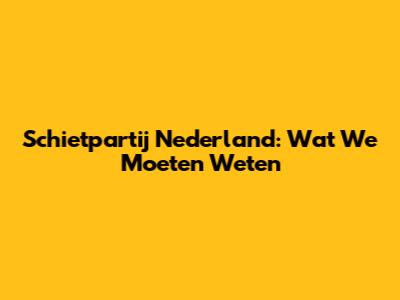 Schietpartij Nederland: Wat We Moeten Weten