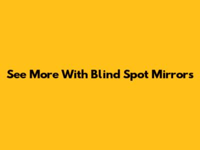 See More With Blind Spot Mirrors