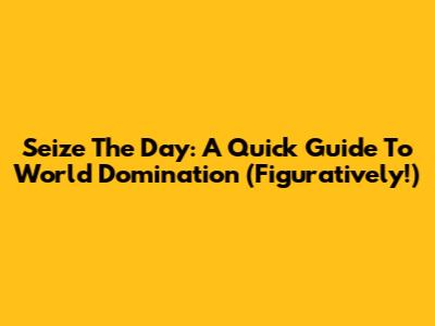 Seize The Day: A Quick Guide To World Domination (Figuratively!)