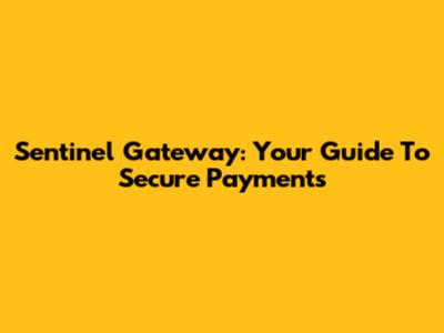 Sentinel Gateway: Your Guide To Secure Payments