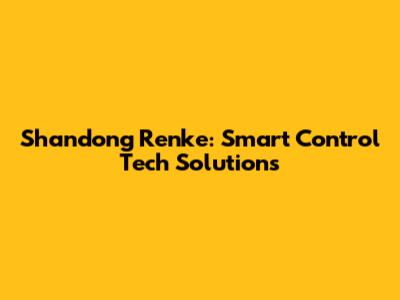 Shandong Renke: Smart Control Tech Solutions