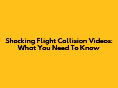Shocking Flight Collision Videos: What You Need To Know