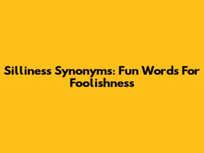 Silliness Synonyms: Fun Words For Foolishness