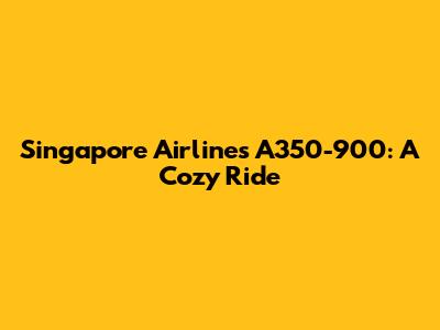 Singapore Airlines A350-900: A Cozy Ride