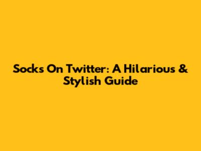 Socks On Twitter: A Hilarious & Stylish Guide