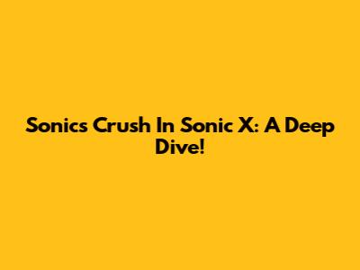 Sonic's Crush In Sonic X: A Deep Dive!