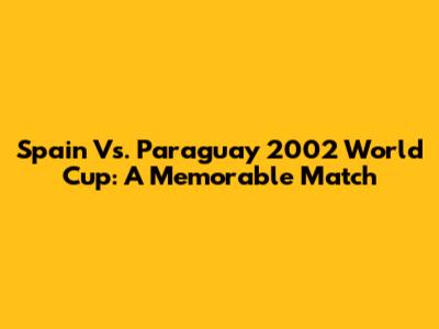 Spain Vs. Paraguay 2002 World Cup: A Memorable Match