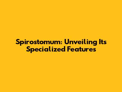 Spirostomum: Unveiling Its Specialized Features