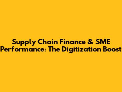 Supply Chain Finance & SME Performance: The Digitization Boost