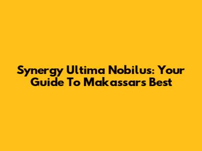 Synergy Ultima Nobilus: Your Guide To Makassar's Best