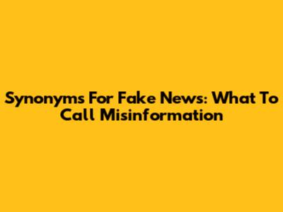 Synonyms For Fake News: What To Call Misinformation