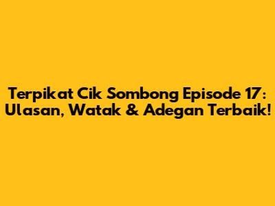 Terpikat Cik Sombong Episode 17: Ulasan, Watak & Adegan Terbaik!
