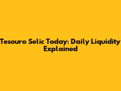 Tesouro Selic Today: Daily Liquidity Explained