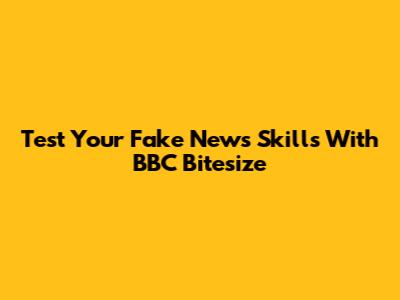 Test Your Fake News Skills With BBC Bitesize
