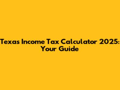 Texas Income Tax Calculator 2025: Your Guide
