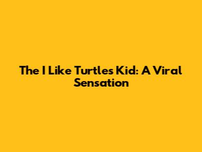 The "I Like Turtles" Kid: A Viral Sensation