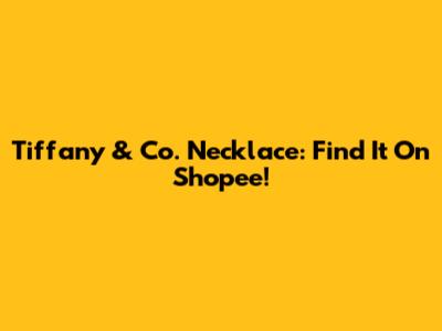 Tiffany & Co. Necklace: Find It On Shopee!
