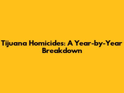 Tijuana Homicides: A Year-by-Year Breakdown
