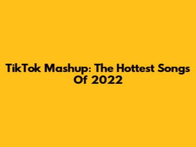 TikTok Mashup: The Hottest Songs Of 2022
