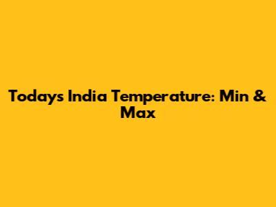 Today's India Temperature: Min & Max