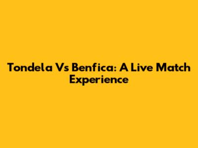 Tondela Vs Benfica: A Live Match Experience