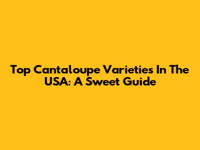 Top Cantaloupe Varieties In The USA: A Sweet Guide