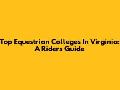 Top Equestrian Colleges In Virginia: A Rider's Guide
