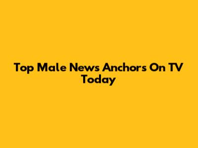 Top Male News Anchors On TV Today