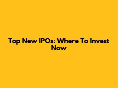 Top New IPOs: Where To Invest Now