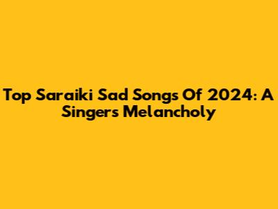 Top Saraiki Sad Songs Of 2024: A Singer's Melancholy
