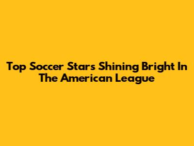 Top Soccer Stars Shining Bright In The American League