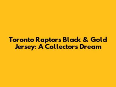 Toronto Raptors Black & Gold Jersey: A Collector's Dream