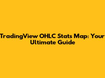 TradingView OHLC Stats Map: Your Ultimate Guide