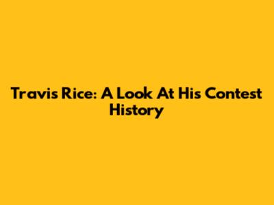 Travis Rice: A Look At His Contest History