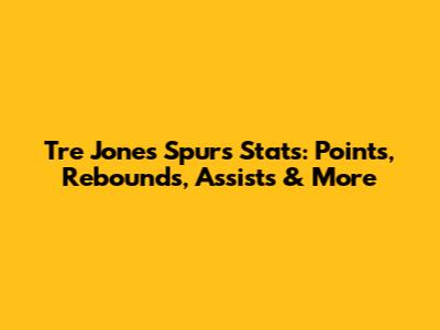 Tre Jones Spurs Stats: Points, Rebounds, Assists & More