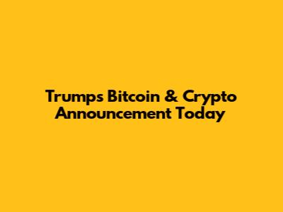 Trump's Bitcoin & Crypto Announcement Today