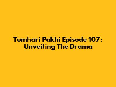 Tumhari Pakhi Episode 107: Unveiling The Drama