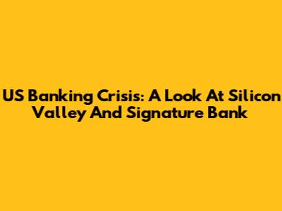 US Banking Crisis: A Look At Silicon Valley And Signature Bank