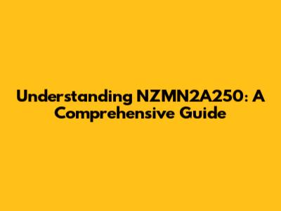 Understanding NZMN2A250: A Comprehensive Guide