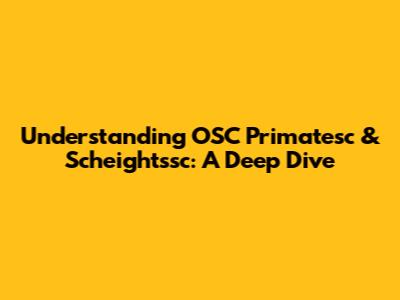 Understanding OSC Primatesc & Scheightssc: A Deep Dive