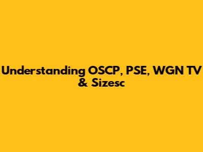 Understanding OSCP, PSE, WGN TV & Sizesc