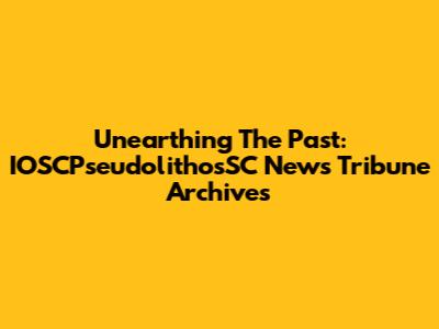 Unearthing The Past: IOSCPseudolithosSC News Tribune Archives