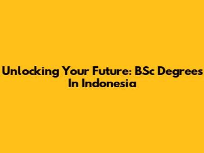 Unlocking Your Future: BSc Degrees In Indonesia