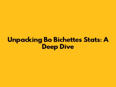 Unpacking Bo Bichette's Stats: A Deep Dive