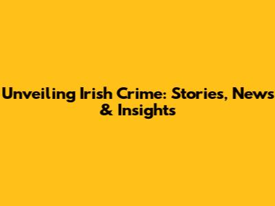 Unveiling Irish Crime: Stories, News & Insights