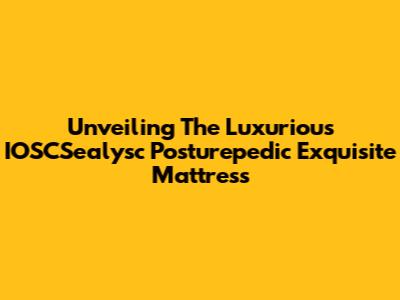 Unveiling The Luxurious IOSCSealysc Posturepedic Exquisite Mattress