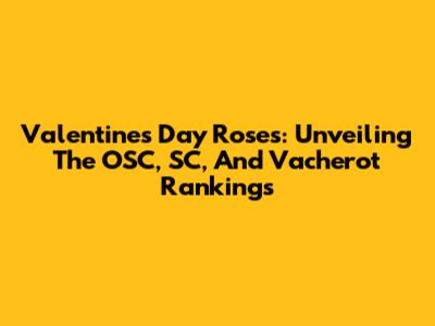 Valentine's Day Roses: Unveiling The OSC, SC, And Vacherot Rankings